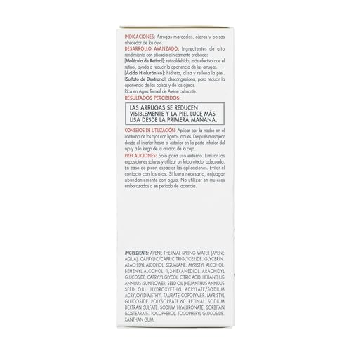 Avène Retrinal EYES Advanced 3-In-1 Eye Cream, Retinal eye cream, Powered by Retinaldehyde & Hyaluronic Acid, Helps smooth wrinkles, minimizes under-eye puffiness & dark circles, eye cream anti-aging