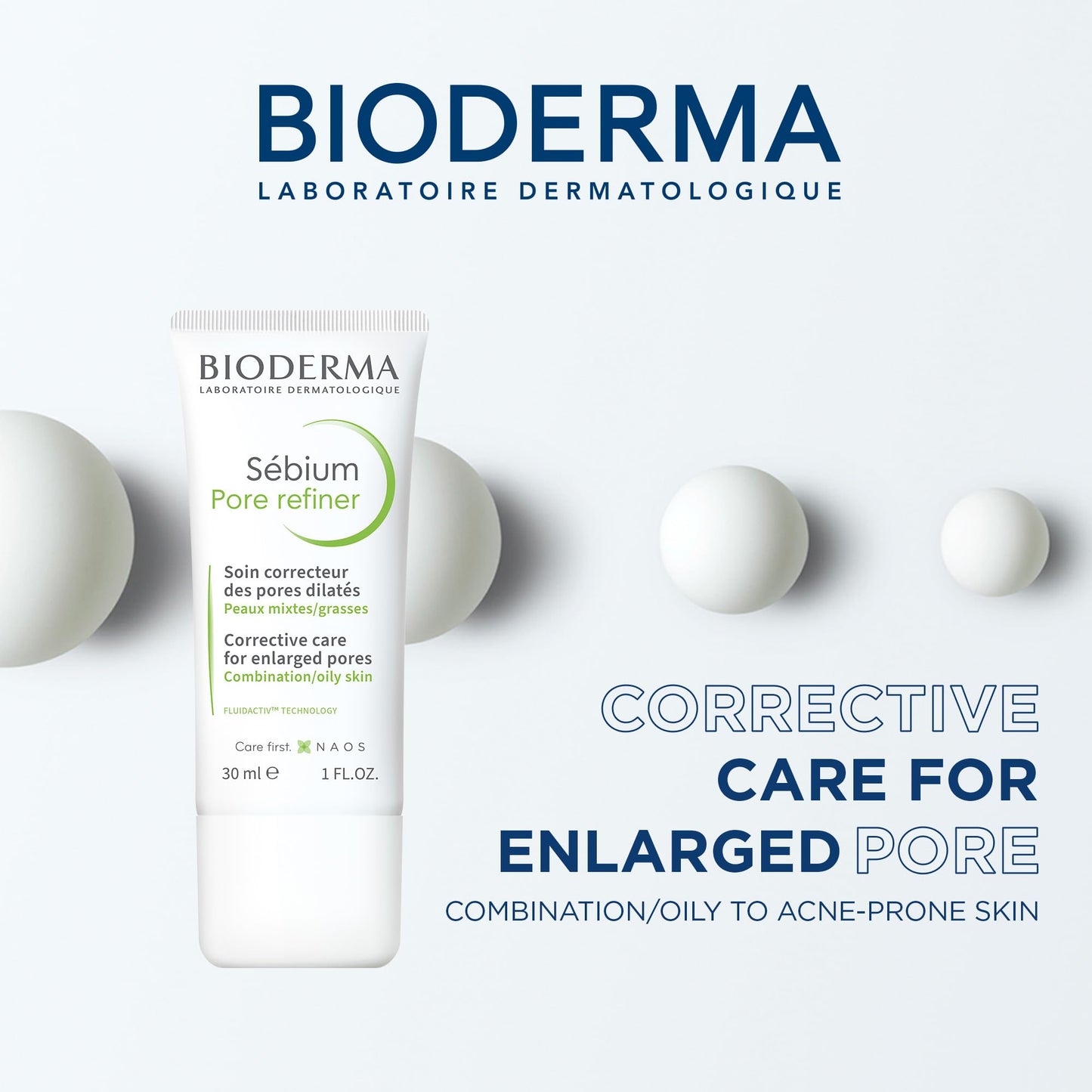 Bioderma Sébium Pore Refiner Cream,Pore Minimizer for Face,Makeup Primer for Oily and Acne-Prone Skin